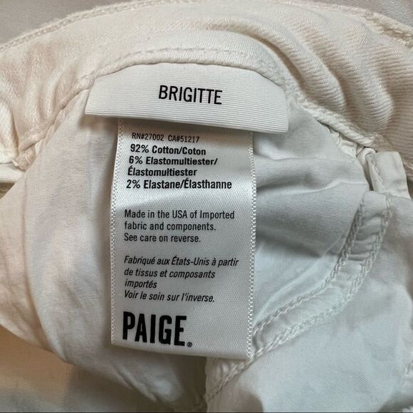 Paige Womens Bridgette Mid Rise Crop White Destroyed Jeans 26 - Picture 5 of 12
